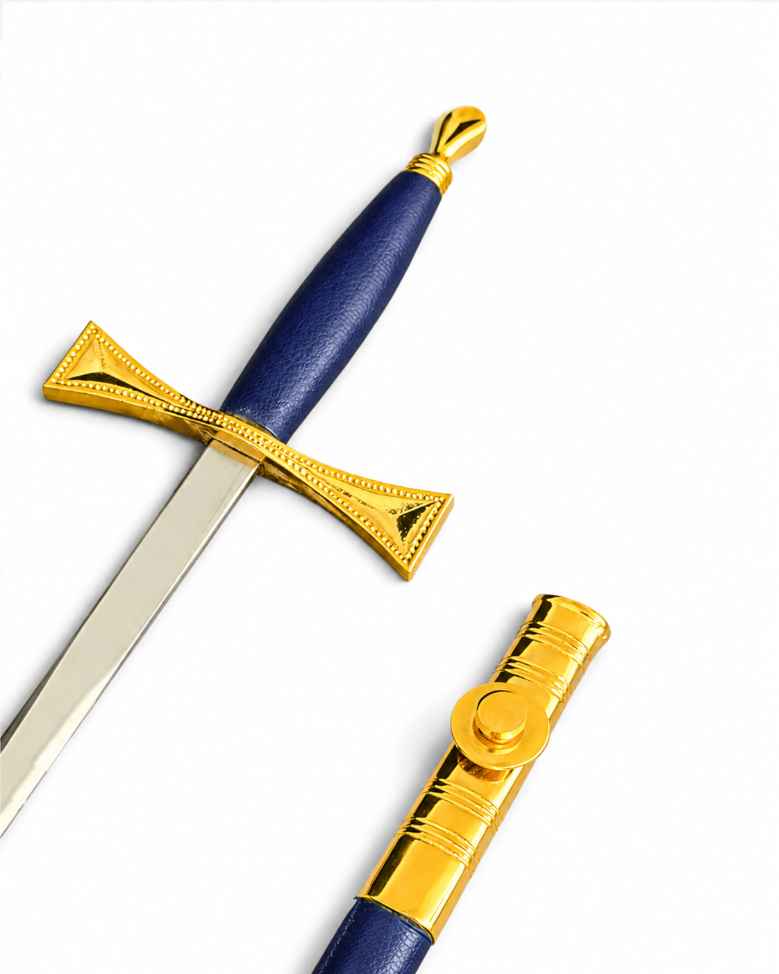 Epée Maçonnique Bleue à Garde Triangle – Rite RER & REAA - Image 1
