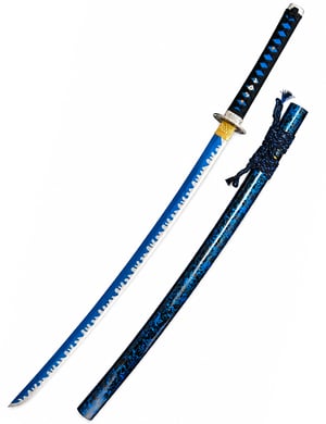 katana lame bleu + dragon argent