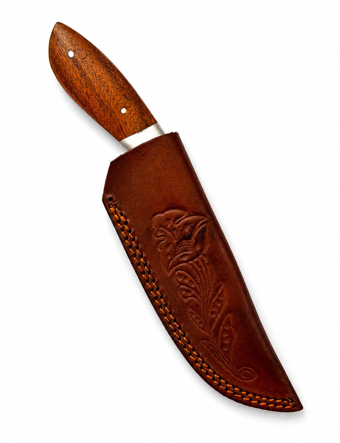 Couteau de Chasse Cerf – Manche Noyer & Étui Cuir - Image 1