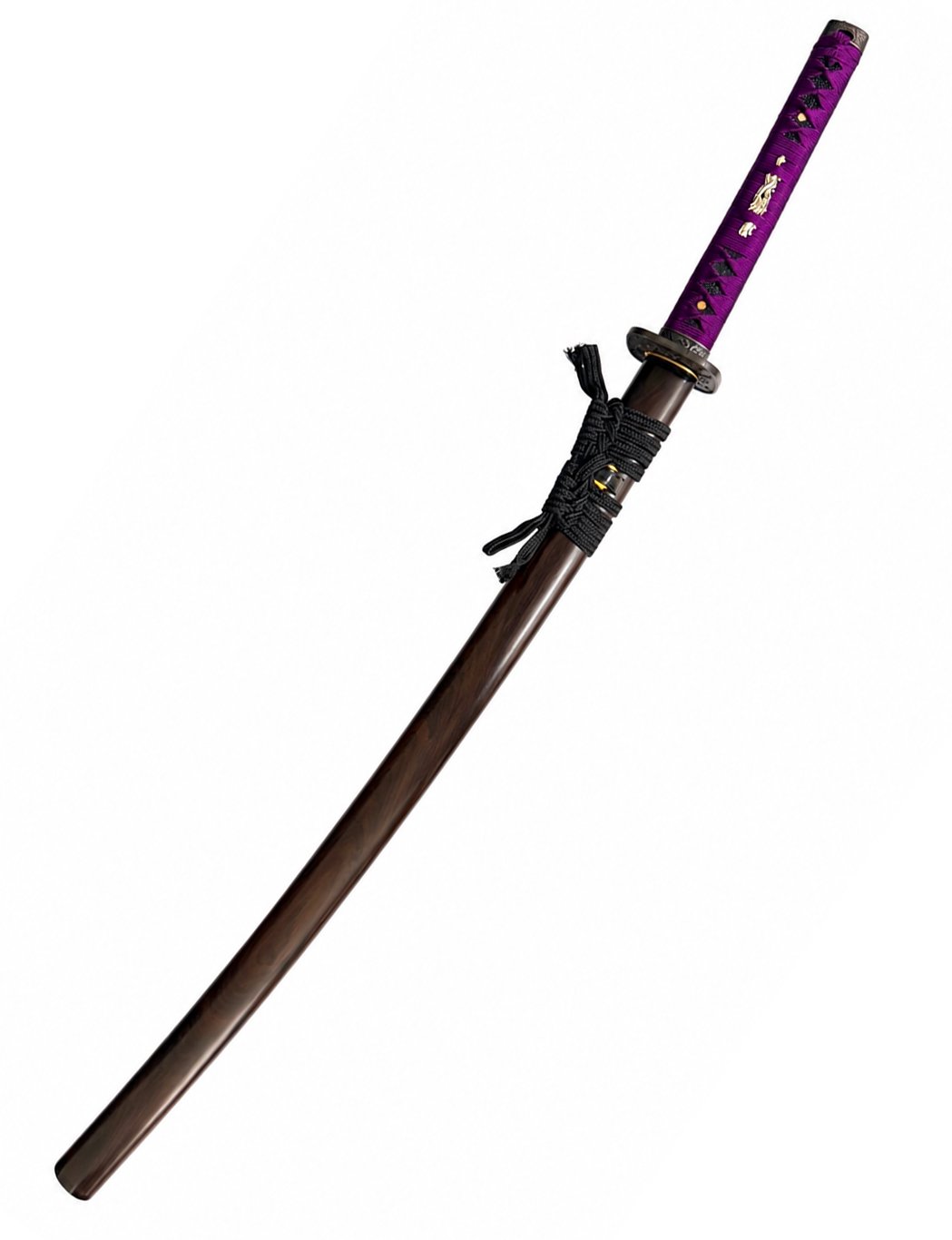 atana lame noir et tressage violet murasame
