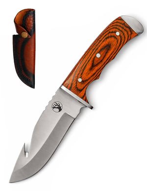 Couteau de chasse Cerf – Manche Pakkawood et étui cuir