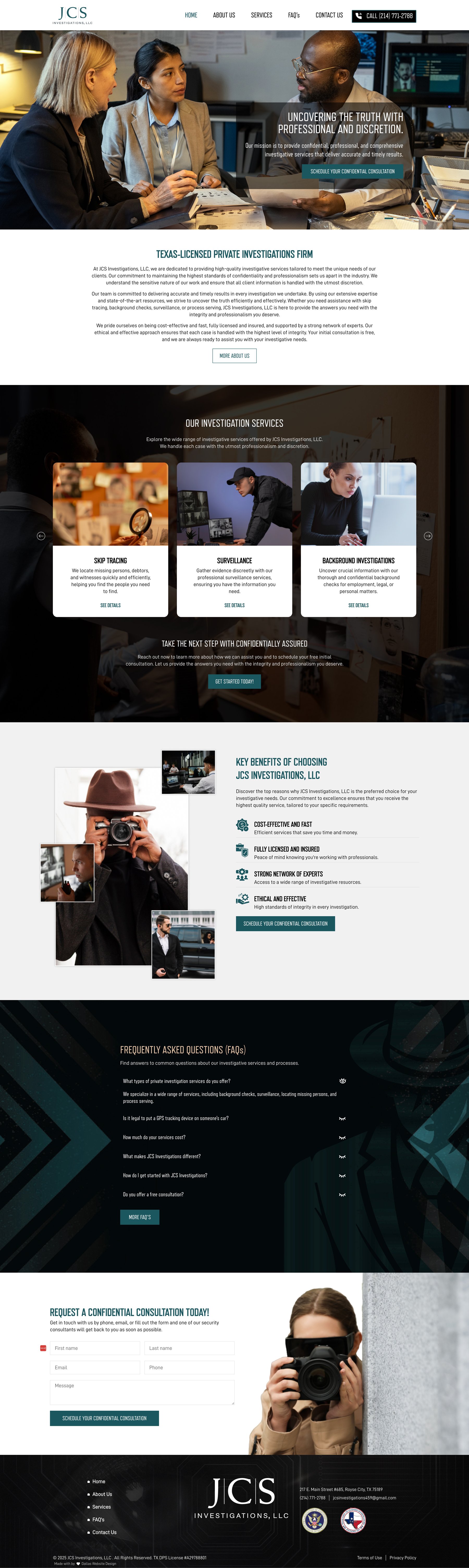 JCS Investigators Home