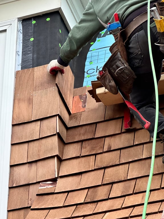 RoofHero-vetted Roofers working on cedar shake roof