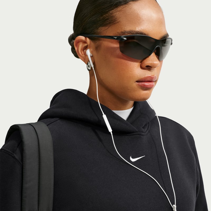 Nike Studio Fleece Medium Weight Pullover Hettegenser "Total Black & Sail" | Dame | | 02 | SPORTSHOWROOM