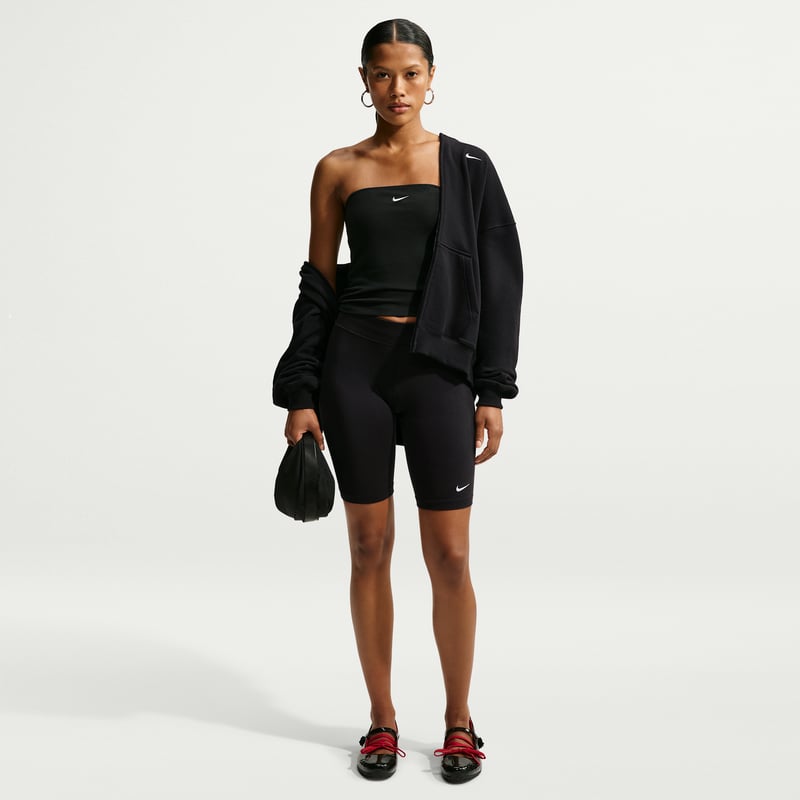 Nike Studio Fleece Medium Weight Oversized Full-Zip Hettegenser "Total Black & Sail" | Dame | Skating | 03 | SPORTSHOWROOM