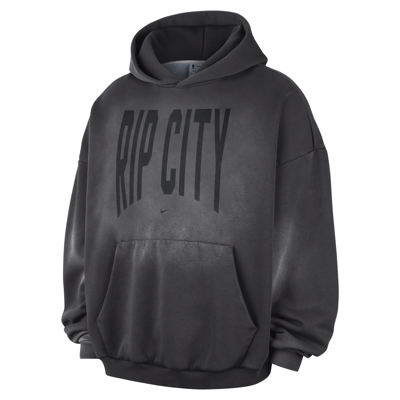 Nike Portland Trail Blazers Standard Issue Therma-FIT Fleece Pullover Hoodie "Dark Charcoal & White" | Heren | Sportstyle | 01 | SPORTSHOWROOM