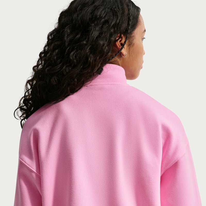 Nike Studio Fleece Oversized 1/4-Zip Topp "Pink Rise & White" | Barn | | 01 | SPORTSHOWROOM