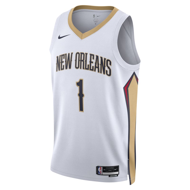Nike New Orleans Pelicans Association Edition Dri-FIT NBA Swingman Zion Williamson DN2086-100 01