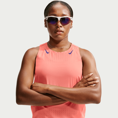 Nike AeroSwift Dri-FIT ADV Tanktop "Atomic Pink & Old Royal" | Dames | Hardlopen | 01 | SPORTSHOWROOM