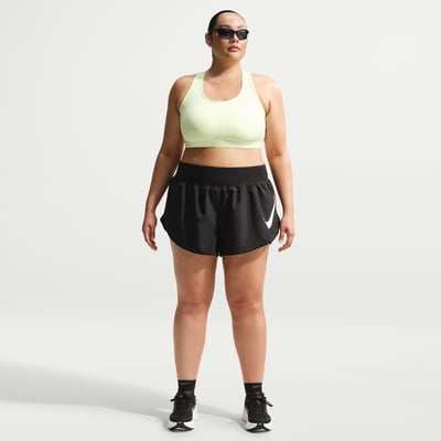 Short Nike Tempo Flow Swoosh Dri-FIT Mid-Rise Brief-Lined "Black & Light Smoke Grey" | Femme | Entraînement & Course à pied | 01 | SPORTSHOWROOM