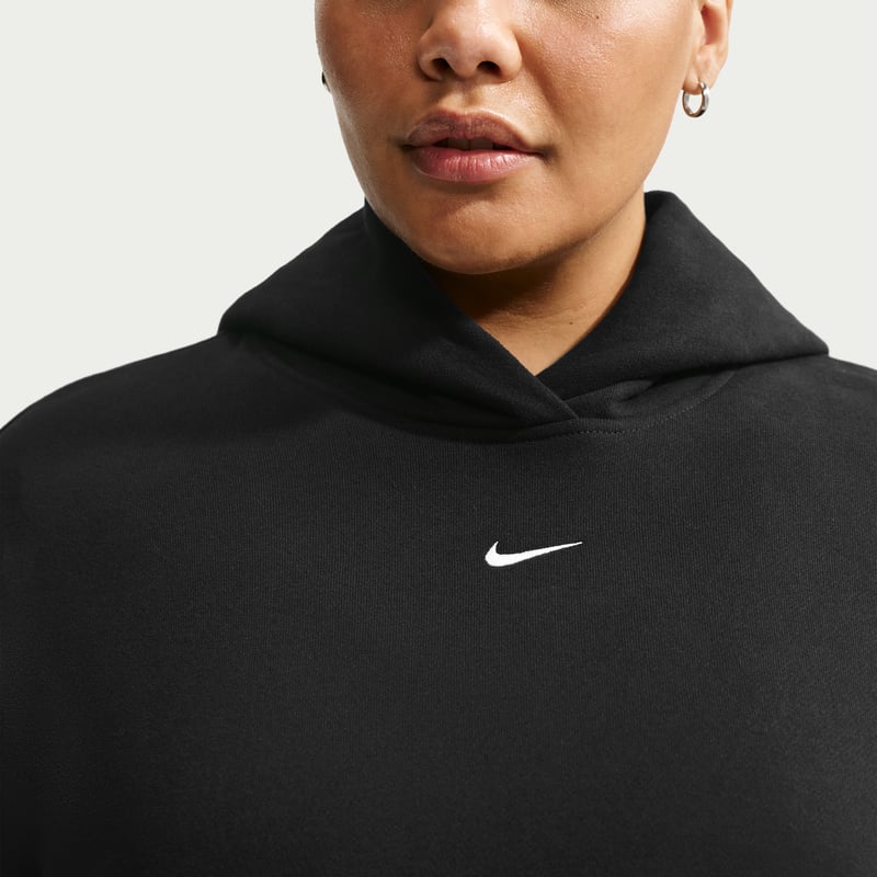 Nike Studio Fleece Medium Weight Oversized Pullover Hettegenser "Total Black & Sail" | Dame | | 02 | SPORTSHOWROOM