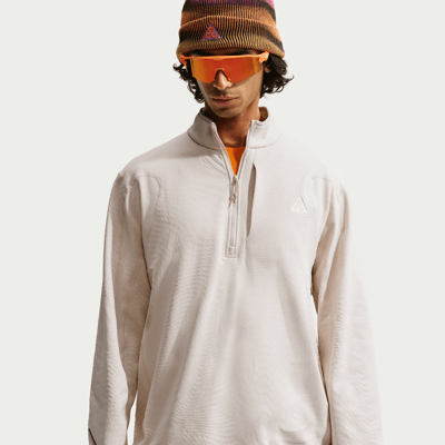 Nike ACG "Wolf Grid" Men's Therma-FIT 1/2-Zip Top "Light Orewood Brown & Cream II" | Men | Hiking | 01 | SPORTSHOWROOM