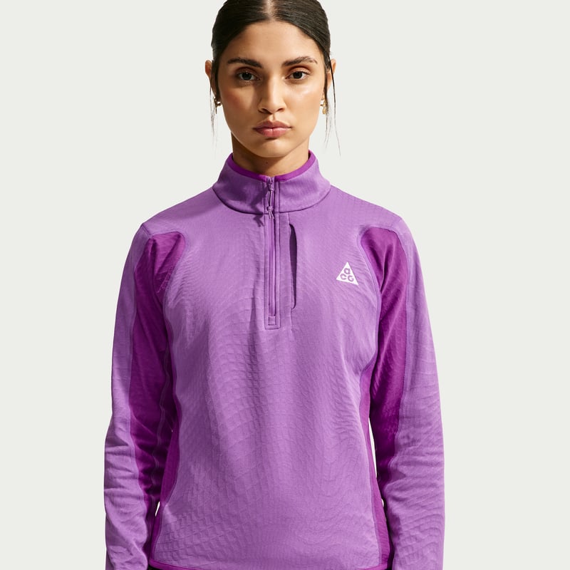 Nike ACG "Wolf Grid" Therma-FIT 1/2-Zip Top "Monarch Purple & Bold Berry" | Dames | Hiken | 01 | SPORTSHOWROOM