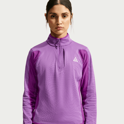 Nike ACG "Wolf Grid" Therma-FIT 1/2-Zip Top "Monarch Purple & Bold Berry" | Dames | Hiken | 01 | SPORTSHOWROOM