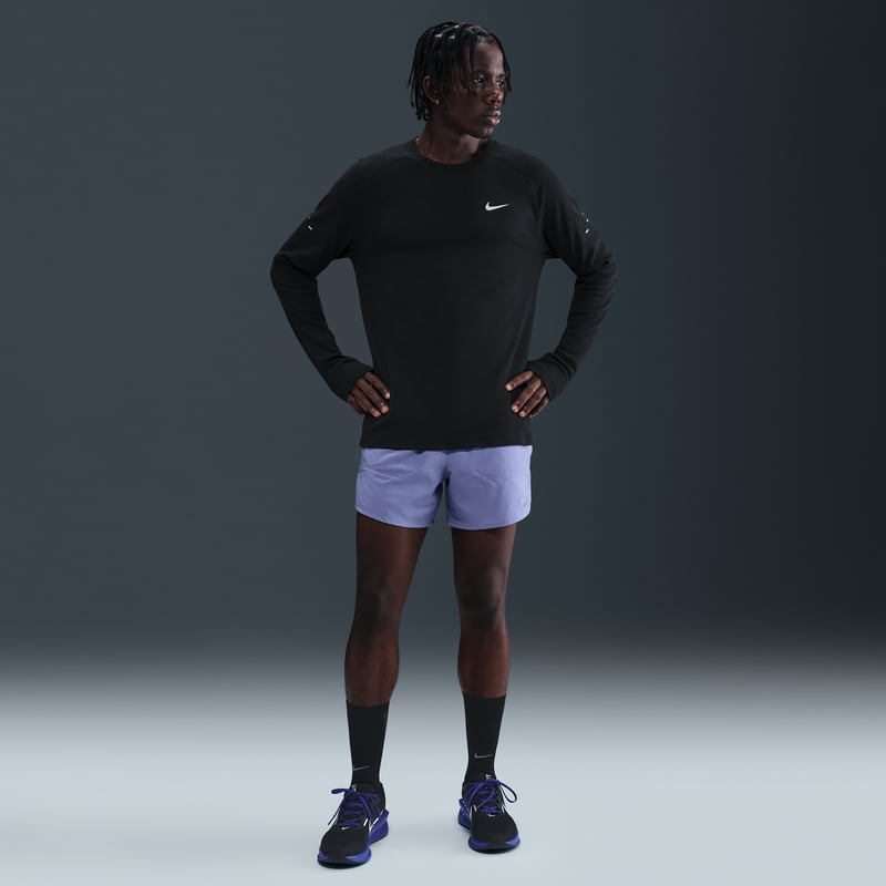 Tricko Nike Stride Dri-FIT Running Waffle Crew "Black & Reflective Silver" | Muži | Beh | 04 | SPORTSHOWROOM