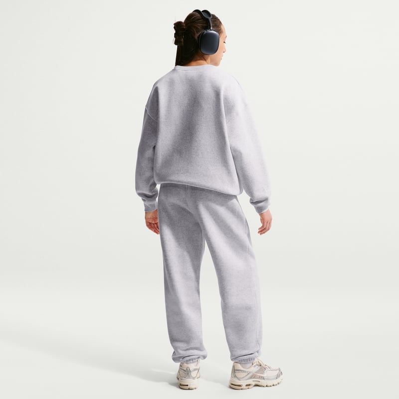 Nike Studio Fleece Loose Bukse "Birch Heather & White" | Barn | | 04 | SPORTSHOWROOM
