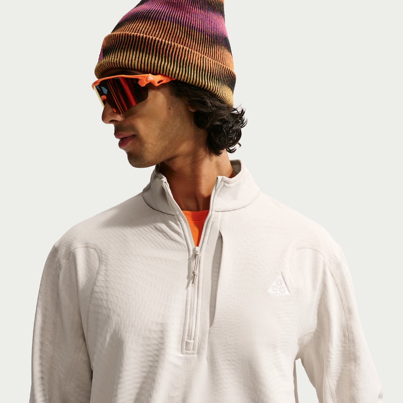 Nike ACG "Wolf Grid" Men's Therma-FIT 1/2-Zip Top "Light Orewood Brown & Cream II" | Men | Hiking | 03 | SPORTSHOWROOM