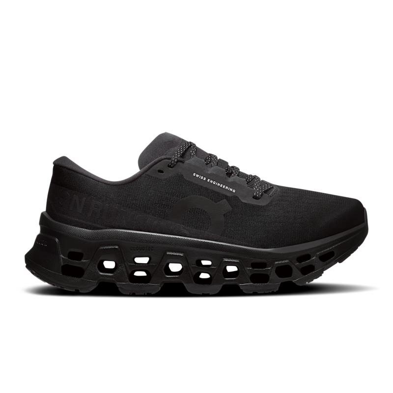 On Cloudmonster 3 running shoes "Triple Black" | Women | Running | 01 | SPORTSHOWROOM