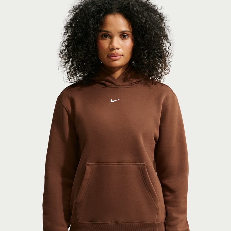 Nike Studio Fleece Medium Weight Pullover Hettegenser "Cacao Wow & Sail" | Dame | | 00 | SPORTSHOWROOM