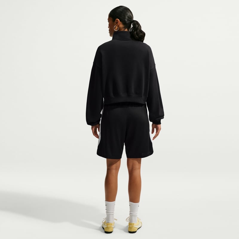 Nike Studio Fleece Medium Weight Oversized 1/4-Zip Cropped Topp "Total Black & Sail" | Dame | | 04 | SPORTSHOWROOM