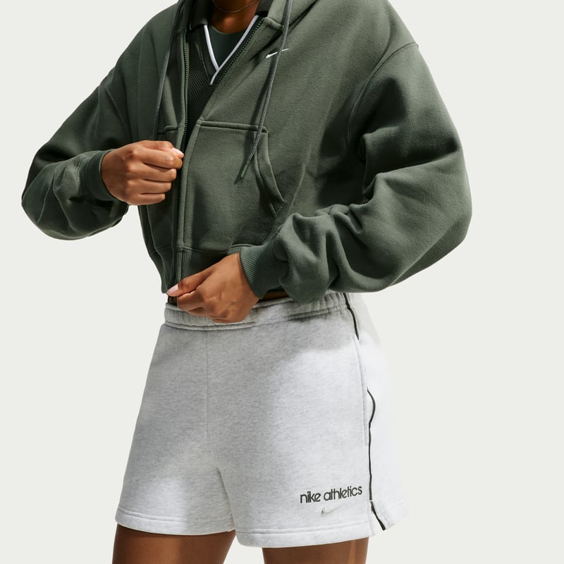 Nike Studio Fleece Medium Weight Mid-Rise Shorts "Birch Heather" | Dame | | 03 | SPORTSHOWROOM