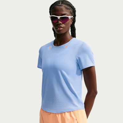 Nike AeroSwift Dri-FIT ADV Shirt "Aluminium & Atomic Pink" | Dames | Hardlopen | 01 | SPORTSHOWROOM