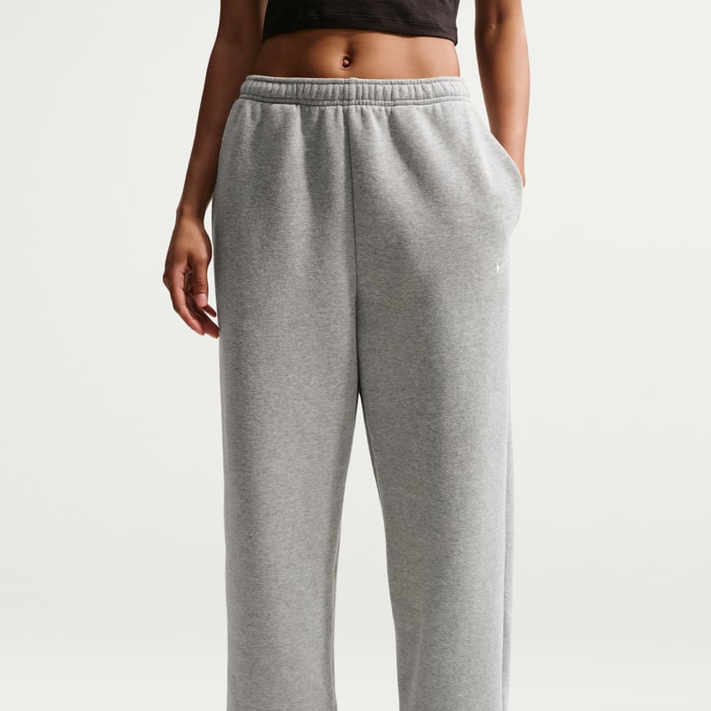 Nike Studio Fleece Medium Weight High-Rise Oversized Cuffed Bukse "Dark Grey Heather & Sail" | Dame | | 01 | SPORTSHOWROOM