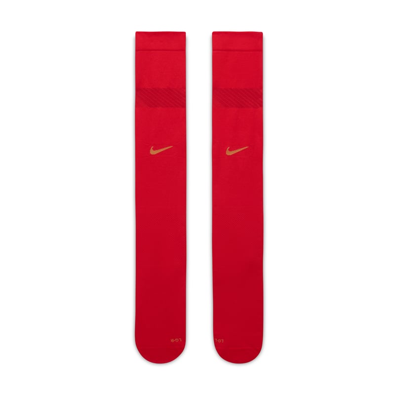 Nogavice Nike FFF VaporFast Home Nike Dri-FIT ADV "University Red & Metallic Copper" | Moški & Ženske | Tek & Nogomet | 02 | SPORTSHOWROOM