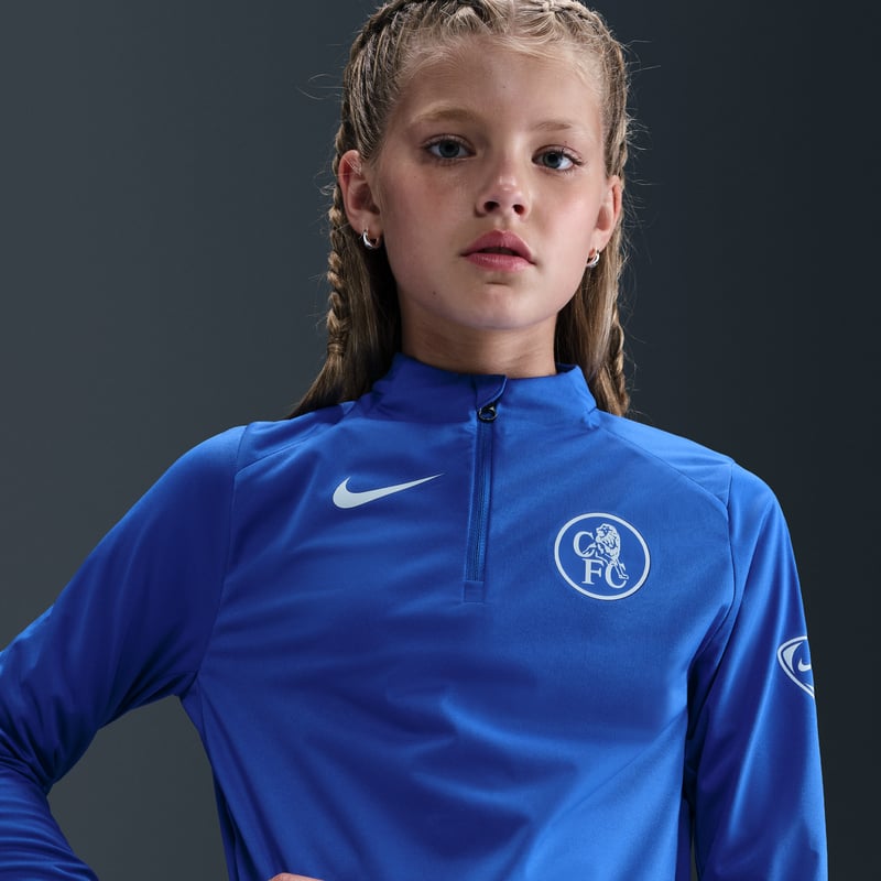 Nike Chelsea F.C. Strike Third Dri-FIT Total 90 Knit Drill Shirt "Game Royal & Field Silver" | Kinderen | Voetbal | 03 | SPORTSHOWROOM