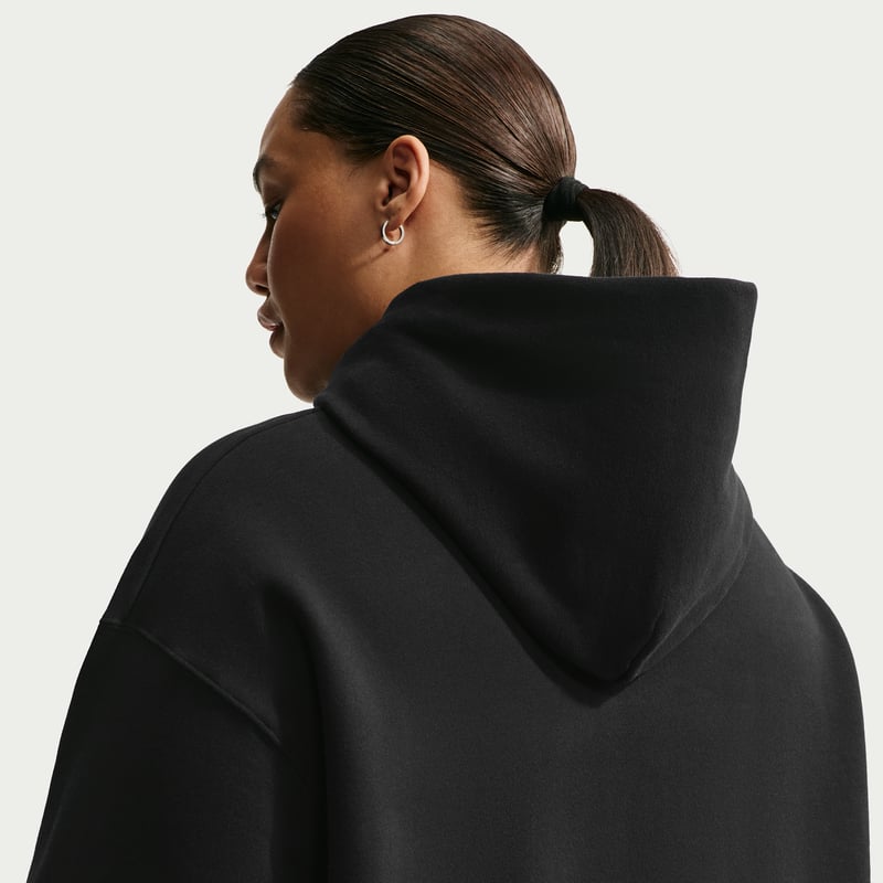 Nike Studio Fleece Medium Weight Oversized Pullover Hettegenser "Total Black & Sail" | Dame | | 05 | SPORTSHOWROOM
