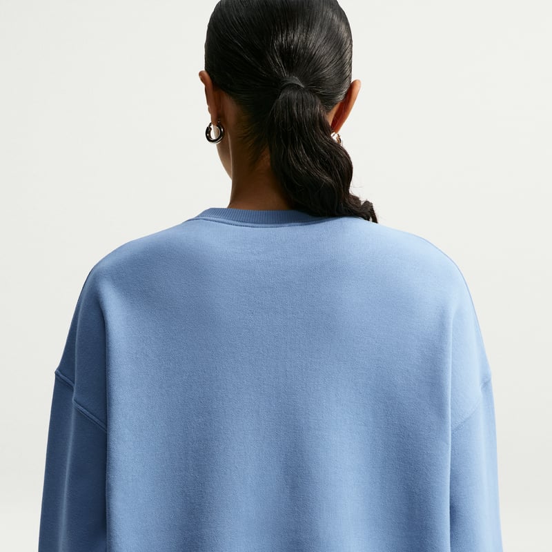 Nike Studio Fleece Medium Weight Oversized Crew Sweater "Work Blue & Sail" | Women | | 01 | SPORTSHOWROOM