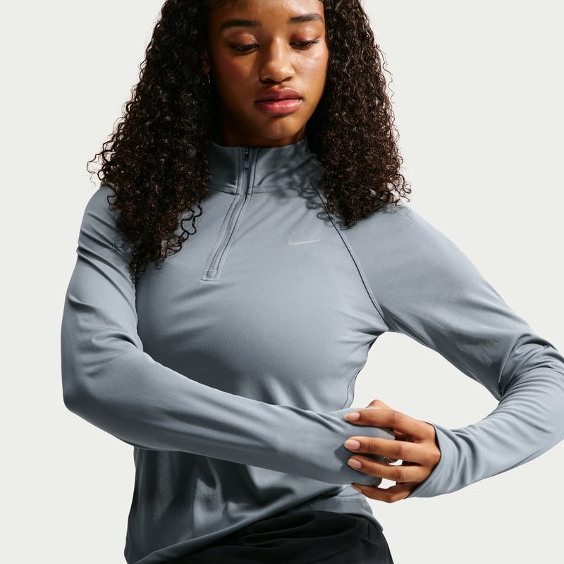 Haut Nike Tempo Dri-FIT 1/4-Zip "Cool Grey" | Femme | Course à pied | 01 | SPORTSHOWROOM