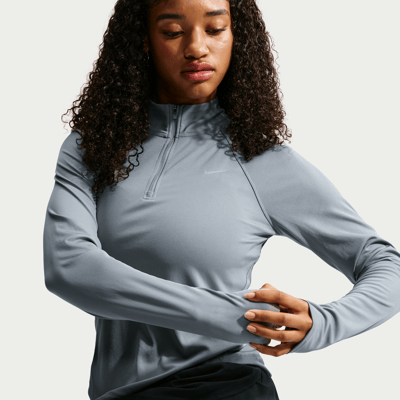 Haut Nike Tempo Dri-FIT 1/4-Zip "Cool Grey" | Femme | Course à pied | 01 | SPORTSHOWROOM