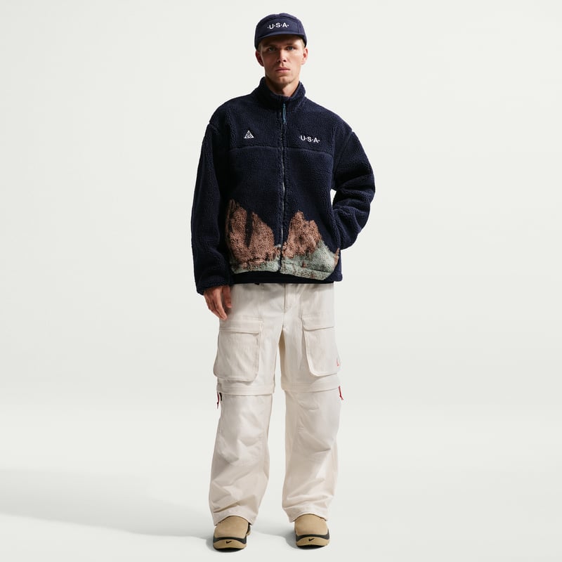 Nike ACG USA Therma-FIT ADV Windproof Full-Zip Fleece Jakke "Obsidian & Blue Lagoon" | Herre | | 04 | SPORTSHOWROOM