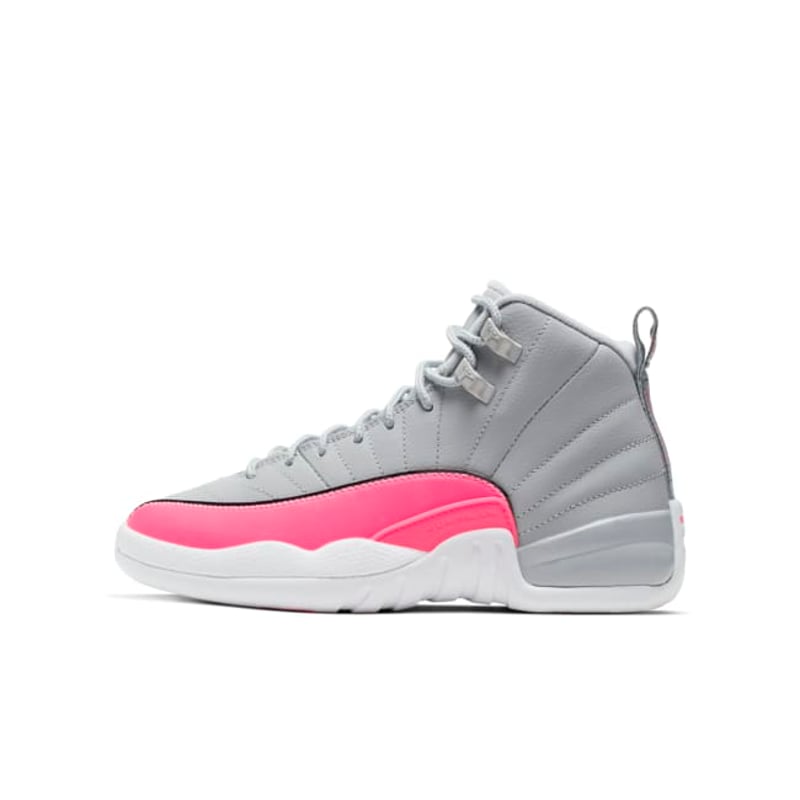 Grey and pink 12s jordans discount
