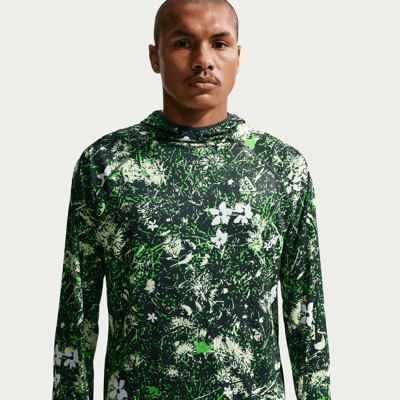 Nike ACG "Solar Chase" Dri-FIT UV Protection Hooded Top "Mean Green & Black Spruce" | Men | Outdoor | 01 | SPORTSHOWROOM