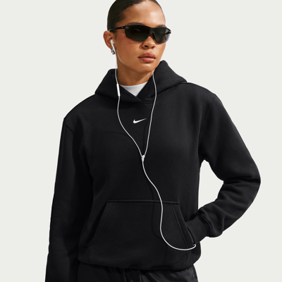 Nike Studio Fleece Medium Weight Pullover Hettegenser "Total Black & Sail" | Dame | | 00 | SPORTSHOWROOM