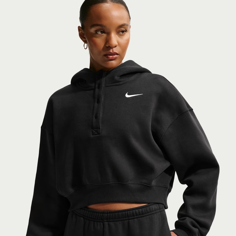 Nike Phoenix Fleece Oversized Cropped Henley IF0258-010 01