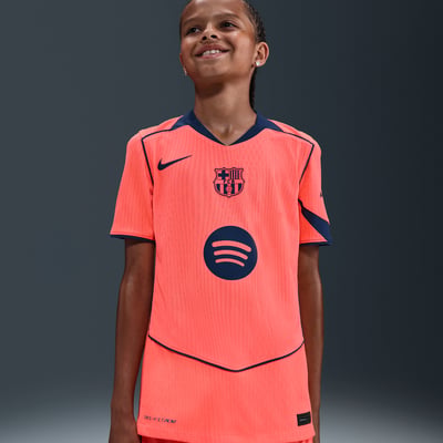 Maglia Nike F.C. Barcelona 2025/26 Match Third Dri-FIT ADV Total 90 Authentic "Bright Mango & Midnight Navy" | Bambini | Calcio | 01 | SPORTSHOWROOM
