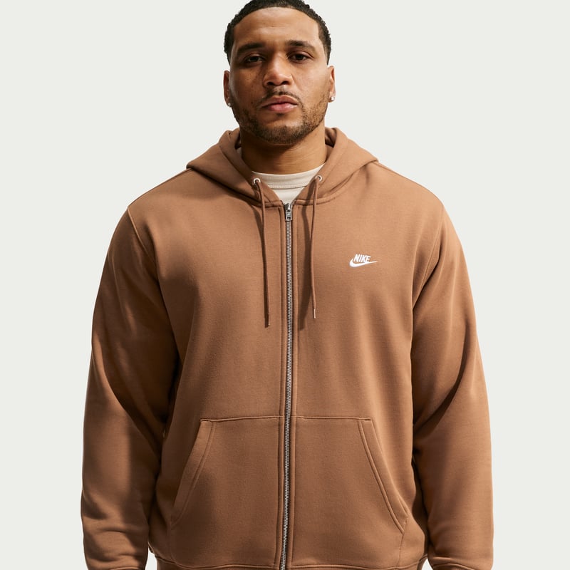 Felpa con cappuccio Nike Club Full-Zip Fleece "Ale Brown" | Uomo | | 08 | SPORTSHOWROOM
