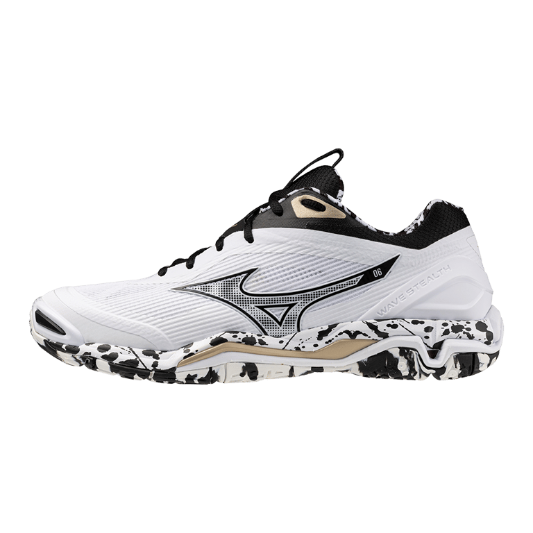 Обувки Mizuno Wave Stealth 6 "White & Gold" | Жени & Мъже | Хандбал | 01 | SPORTSHOWROOM