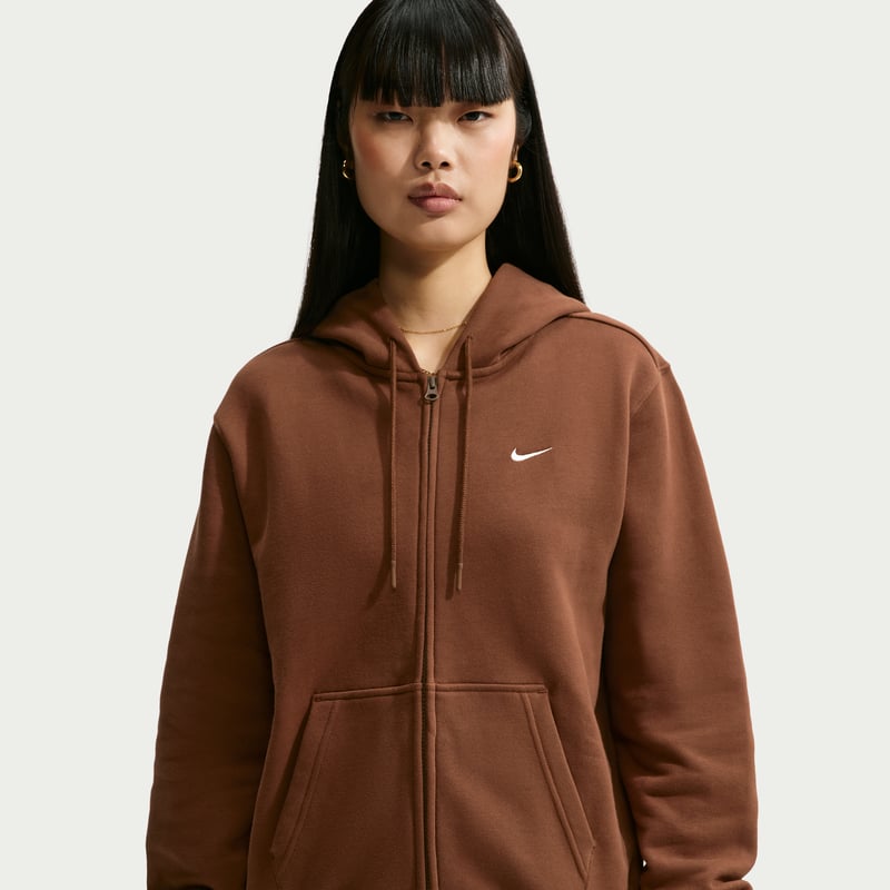 Nike Studio Fleece Medium Weight Full-Zip Hettegenser "Cacao Wow & Sail" | Dame | | 00 | SPORTSHOWROOM