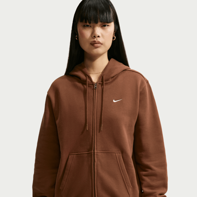 Nike Studio Fleece Medium Weight Full-Zip Hettegenser "Cacao Wow & Sail" | Dame | | 00 | SPORTSHOWROOM
