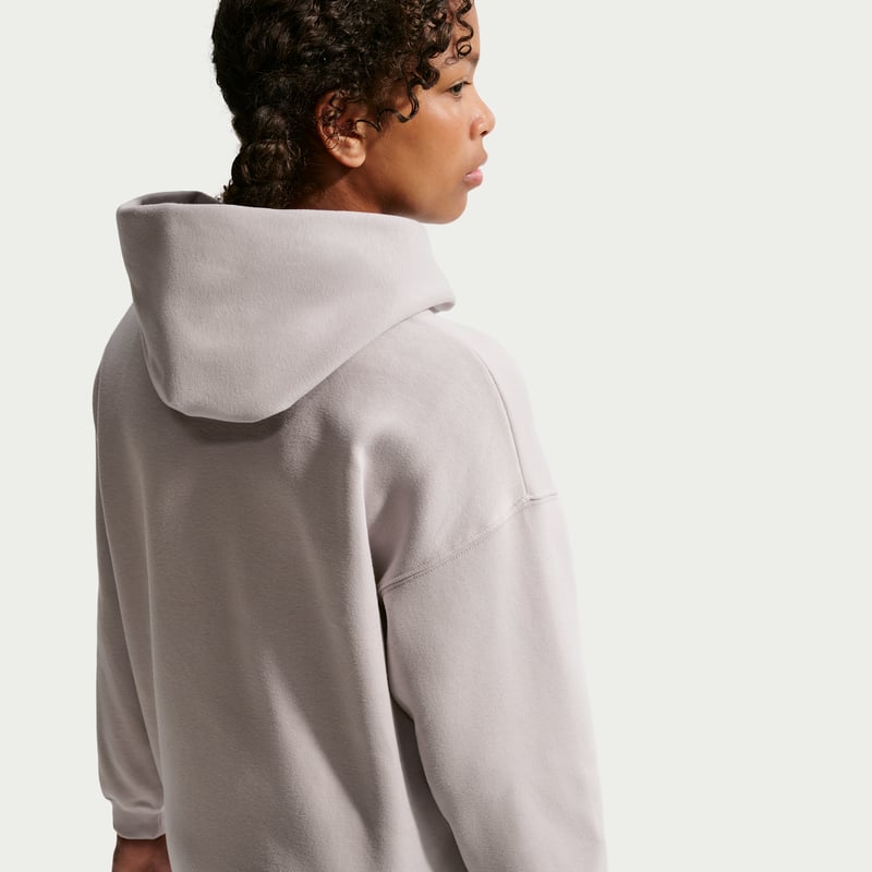 Nike Studio Fleece Oversized Pullover Hettegenser "Moon Particle & White" | Barn | | 01 | SPORTSHOWROOM