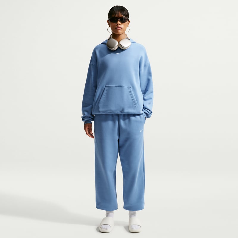 Nike Studio Fleece Medium Weight Oversized Pullover Hettegenser "Work Blue & Sail" | Dame | | 03 | SPORTSHOWROOM