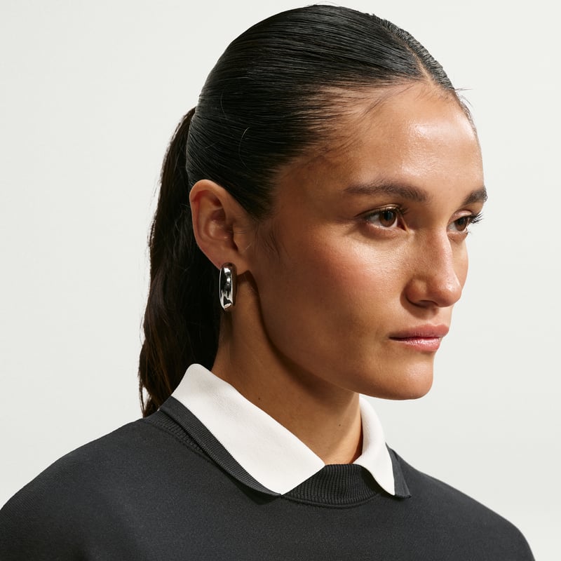 Nike Studio Fleece Medium Weight Oversized Crew Sweater "Black & Sail" | Women | | 02 | SPORTSHOWROOM