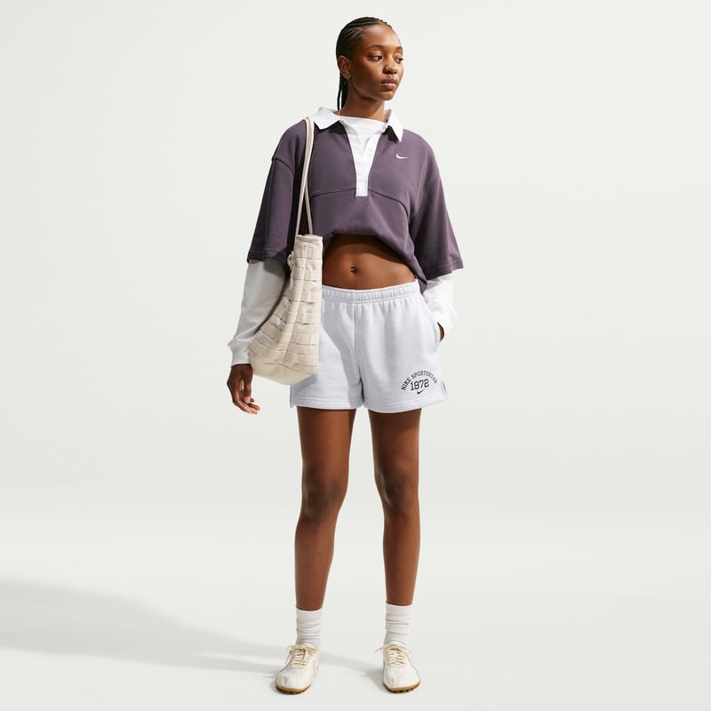 Nike Studio Fleece Medium Weight Shorts "Birch Heather" | Dame | | 00 | SPORTSHOWROOM