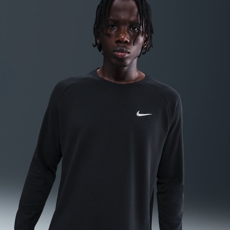 Tricko Nike Stride Dri-FIT Running Waffle Crew "Black & Reflective Silver" | Muži | Beh | 01 | SPORTSHOWROOM