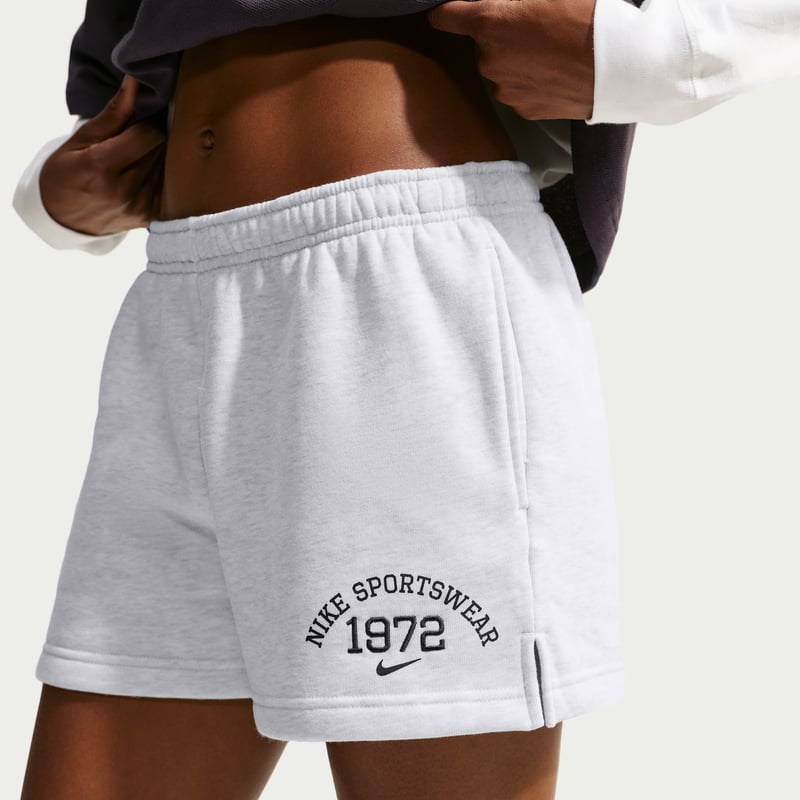 Nike Studio Fleece Medium Weight Shorts "Birch Heather" | Dame | | 03 | SPORTSHOWROOM