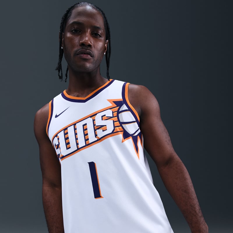 Nike Devin Booker Phoenix Suns 2023/24 Association Edition Dri-FIT NBA Swingman Shirt "White" | Men | Basketball | 03 | SPORTSHOWROOM